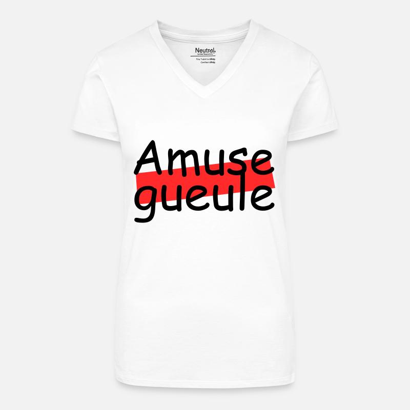 Amuse gueule - Organic Women's V-Neck T-Shirt - white