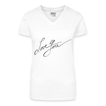 Love You - Organic Women's V-Neck T-Shirt - white - Front