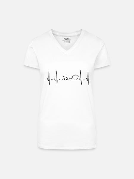 Rom - Bio Frauen T-Shirt mit V-Ausschnitt - Weiß