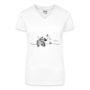 Icy Love "Autumn Time" - Bio Frauen T-Shirt mit V-Ausschnitt - Weiß - Vorne