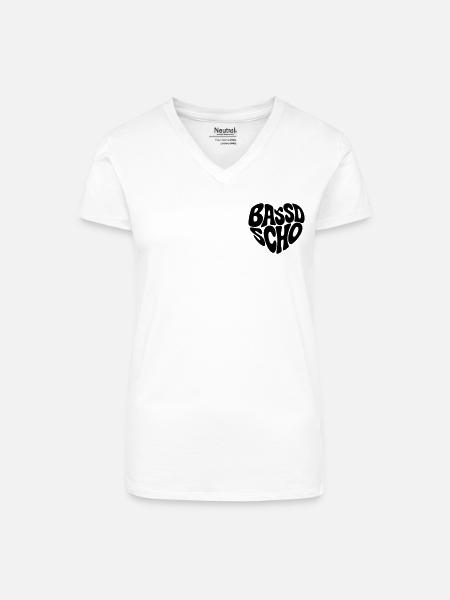 Bassd scho - Bio Frauen T-Shirt mit V-Ausschnitt - Weiß