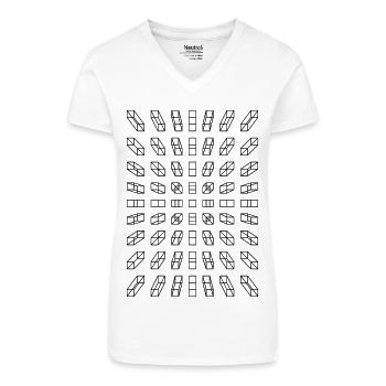 Hypno Bars: Pixels, Illusion & Retro - Organic Women's V-Neck T-Shirt - white - Front