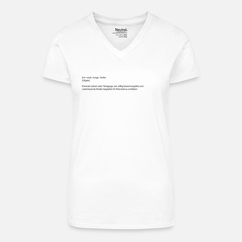 Definition Lehrer - Bio Frauen T-Shirt mit V-Ausschnitt - Weiß