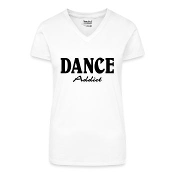 Dance Addict - Organic Women's V-Neck T-Shirt - white - Front