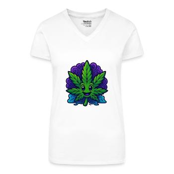Canabliss - Bio Frauen T-Shirt mit V-Ausschnitt - Weiß - Vorne