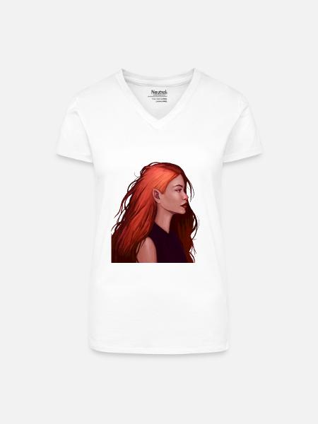 Red elf - Bio Frauen T-Shirt mit V-Ausschnitt - Weiß
