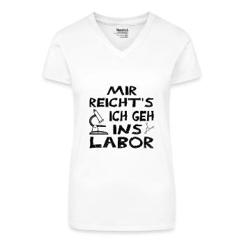 Labor Forschung - Bio Frauen T-Shirt mit V-Ausschnitt - Weiß - Vorne