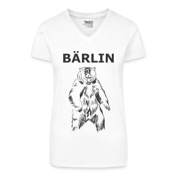 Berliner Bär - Bio Frauen T-Shirt mit V-Ausschnitt - Weiß - Vorne