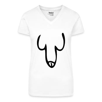 Penis - Bio Frauen T-Shirt mit V-Ausschnitt - Weiß - Vorne
