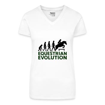 Equestrian Evolution Reiterin Geschenk Cool - Bio Frauen T-Shirt mit V-Ausschnitt - Weiß - Vorne