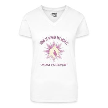 Freundliches inspirierendes tägliches Zitat T-Shirt für Mama - Bio Frauen T-Shirt mit V-Ausschnitt - Weiß - Vorne