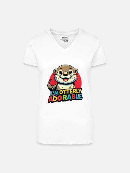 Otter - Bio Frauen T-Shirt mit V-Ausschnitt - Weiß