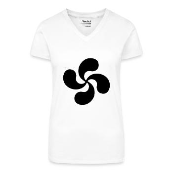 Croix Basque - T-shirt bio col V Femme - blanc - Devant