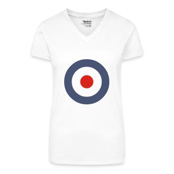 Mod Target Fussball Football World Champion - Organic Women's V-Neck T-Shirt - white - Front
