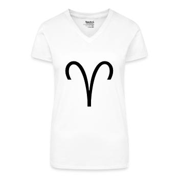 Widder - Bio Frauen T-Shirt mit V-Ausschnitt - Weiß - Vorne