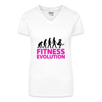 Fitness Evolution Femme Cadeau Cool - T-shirt bio col V Femme - blanc - Devant