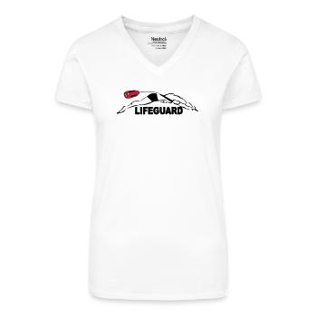 Lifeguard sauveteur aquatique - T-shirt bio col V Femme - blanc - Devant