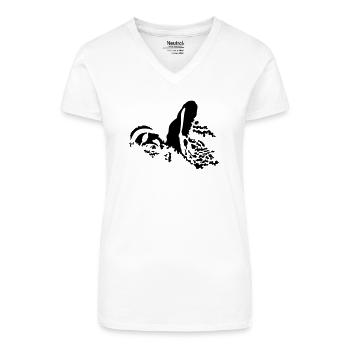 schwimmer_2 - Organic Women's V-Neck T-Shirt - white - Front