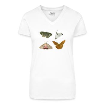 Insects Butterflies - Organic Women's V-Neck T-Shirt - white - Front