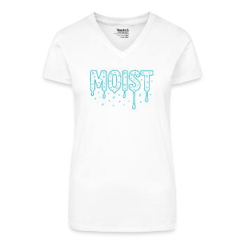 Moist - Organic Women's V-Neck T-Shirt - white - Front