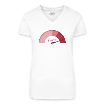Love Meter – Jahrestag Edition - Bio Frauen T-Shirt mit V-Ausschnitt - Weiß - Vorne