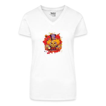 Clown Carnival Comic - Bio Frauen T-Shirt mit V-Ausschnitt - Weiß - Vorne