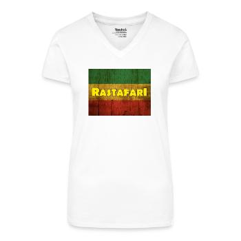RASTAFARI - Bio Frauen T-Shirt mit V-Ausschnitt - Weiß - Vorne