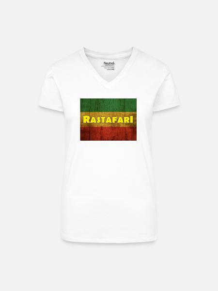 RASTAFARI - Bio Frauen T-Shirt mit V-Ausschnitt - Weiß