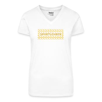 Métier Professeur de sport - T-shirt bio col V Femme - blanc - Devant