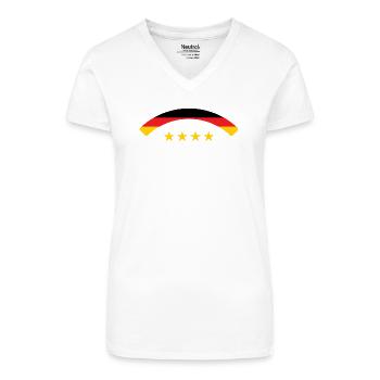 Drapeau Allemand - Allemagne - T-shirt bio col V Femme - blanc - Devant