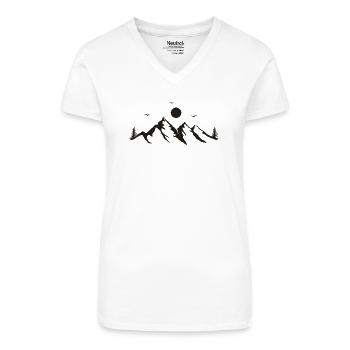 Mountains - Organic Women's V-Neck T-Shirt - white - Front