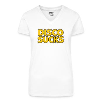 Disco Sucks - Organic Women's V-Neck T-Shirt - white - Front