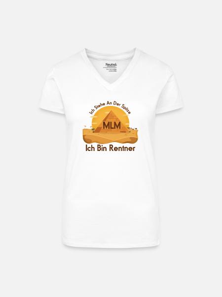 Pyramide MLM Rentner - Bio Frauen T-Shirt mit V-Ausschnitt - Weiß