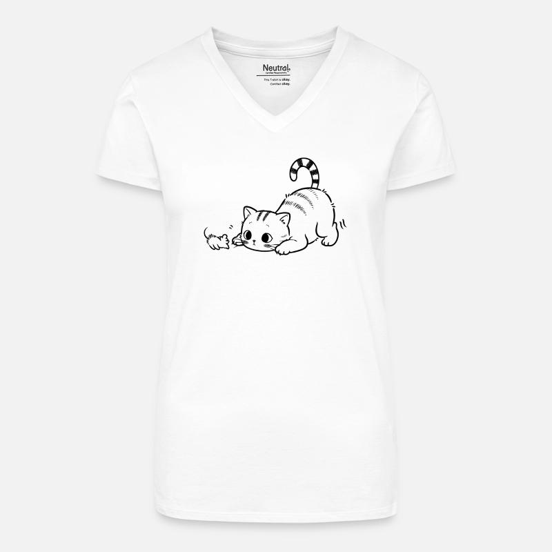 Mode bondit activé - T-shirt bio col V Femme - blanc