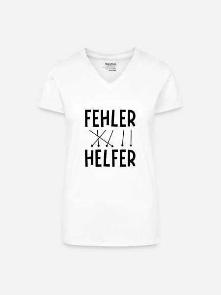 Fehler sind Helfer - Bio Frauen T-Shirt mit V-Ausschnitt - Weiß