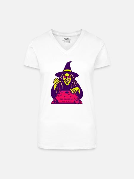 Hypno Witch - Bio Frauen T-Shirt mit V-Ausschnitt - Weiß
