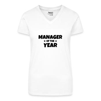 Manager Boss Chef Patron Work Job Society - Organic Women's V-Neck T-Shirt - white - Front