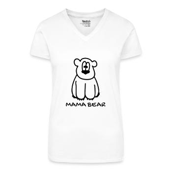 Mama bear - Bio Frauen T-Shirt mit V-Ausschnitt - Weiß - Vorne
