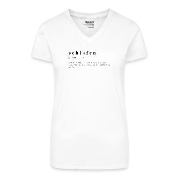 Humorvolle Definition von Schlafen - Bio Frauen T-Shirt mit V-Ausschnitt - Weiß - Vorne
