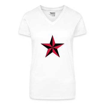 Nautical star symbol protection tattoo sailor navy - Organic Women's V-Neck T-Shirt - white - Front