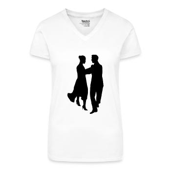 Tanzen - Bio Frauen T-Shirt mit V-Ausschnitt - Weiß - Vorne