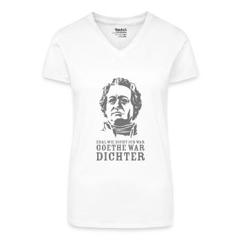 Goethe - Bio Frauen T-Shirt mit V-Ausschnitt - Weiß - Vorne
