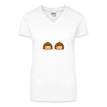 Igel - Bio Frauen T-Shirt mit V-Ausschnitt - Weiß - Vorne