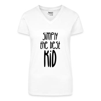 tiener / teen / teenager / kind - Bio vrouwen T-shirt met V-hals - wit - Voor