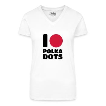 Polka Dots - Bio Frauen T-Shirt mit V-Ausschnitt - Weiß - Vorne