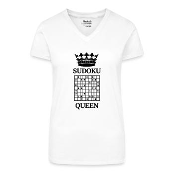 Sudoku - Bio Frauen T-Shirt mit V-Ausschnitt - Weiß - Vorne