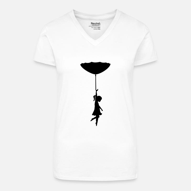all good things come from above - Organic Women's V-Neck T-Shirt - white