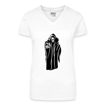 Der Tod kapuze böse sonnenbrille - Bio Frauen T-Shirt mit V-Ausschnitt - Weiß - Vorne