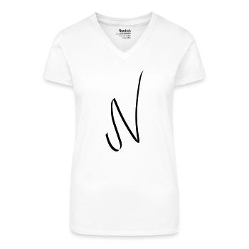 Letter N - Organic Women's V-Neck T-Shirt - white - Front