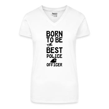 Polizei Polizist Beruf Spruch Geschenk - Bio Frauen T-Shirt mit V-Ausschnitt - Weiß - Vorne